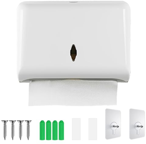 Nizirioo Dispenser di Asciugamani di Carta da Tavolo e Parete Senza Foratura: Per Asciugamani C, Z o Pieghevoli da 250 a 400 Fogli