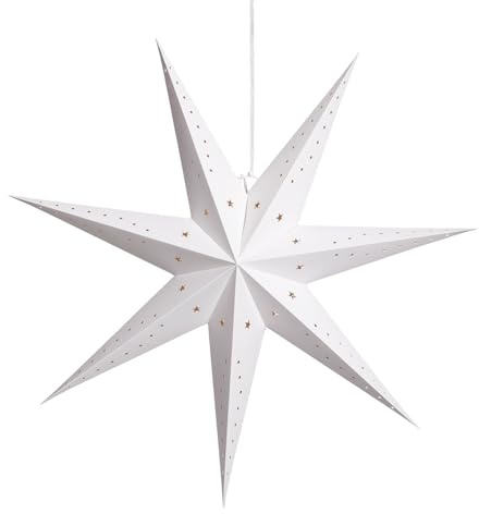 LEDKIA LIGHTING LED-Papierstern mit Hadar-Batterie Weiß | Ideal für Weihnachten