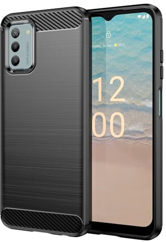 betterfon Carbon Handyhülle kompatibel mit Nokia G22 | Smartphone Case aus TPU-Silikon | Schwarz