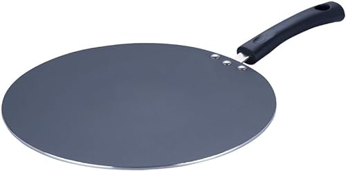 STL Non-Stick Chapatti and Indian Flatbread Pan Madras Collection, Concave Aluminium, Black, 30 cm 3-Layer Coating, Black