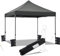 Yaheetech Gazebo 3x3 M Pieghevole Giardino Impermeabile Tendone da Sole Ombreggiante Terrazzo Esterno Richiudibile in Acciaio Robusto Telescopico da 227 a 245 cm con Borsa a Ruote Grigio Scuro