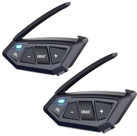 EJEAS MS20 Mesh 3.0 Group Intercom Communication System, Motorcycle Helmet Bluetooth 5.1 Headset with CVC Noise Reduction for 20 People Full Duplex Talking at The Same Time(2 Pack)