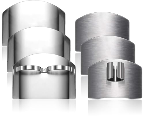 6 Stück Fingerschutz aus Edelstahl, Edelstahl-Fingerschutz zum Schneiden, Küchenfingerschutz Finger Guard Protector Küchenwerkzeuge zum Schutz Ihrer Finger und Fingernagelz