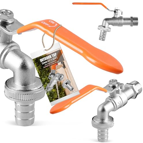 Robinet de Jardin Extérieur d'Eau 1/2 x 3/4 Adaptateur Raccord de Tuyaux 3/4 x 1/2 | Valve de Sortie de Balle Vanne Résistant Antirouille