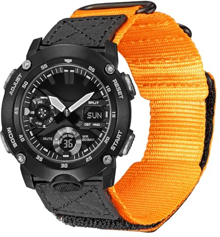 DAVILANE Uhrenarmband für Casio GA2000, super robustes Nylon-Sportarmband (Bandbreite: 24 mm)