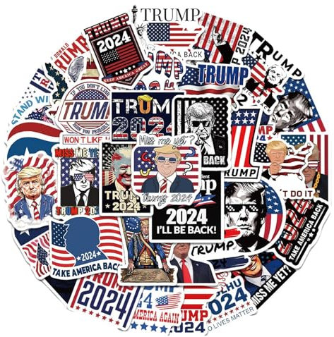demaxiyad Biden-Wahlaufkleber, Aufkleber für die Präsidentschaftswahl, 50 Stück Aufkleber 2024 US-Wahlaufkleber, Aufkleber für Zuhause mit politischem Thema für Fenster, Wände, Autos, Lastwagen,