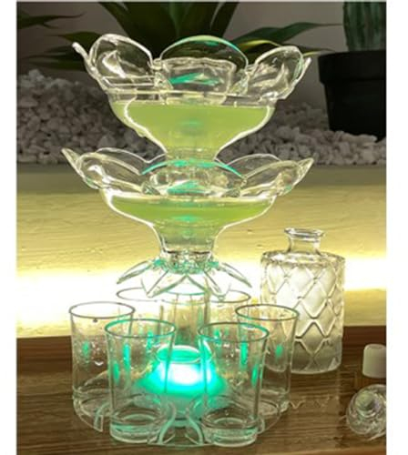 PLOGGING 6 Shot Glass Dispenser and Holder Set,Wine Dispenser with Brush and Bottle Opener,Acrylic Touchless Drink Dispenser,Fancy Liquid Dispenser for Beverage