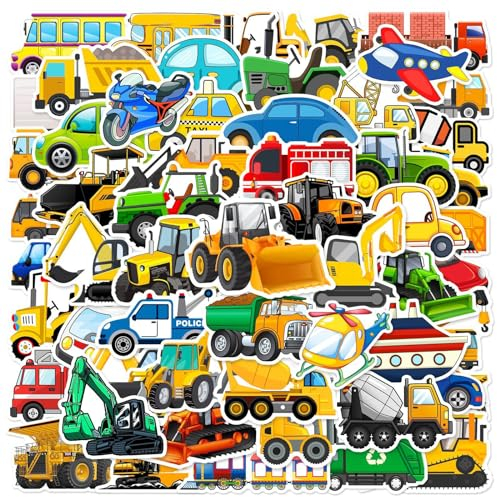 2 X 60 Bagger Sticker Set, Engineering Fahrzeug Aufkleber, Bagger Sticker, Stickers Jungs, Wasserfest Vinyl Aufkleber für Skateboard Laptop Mitgebsel Kindergeburtstag Gastgeschenke Party