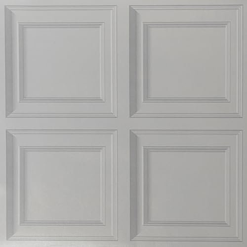 Anttyscar Grey Panel Wallpaper, Wood Panelling Wallpaper, 3D Natural Wood Effect Tartan Wallpapers for Walls Living Room Hallway Stairs Lounge Hall Bedroom