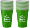 Komonee 24 x Christmas Green Cups 16oz 500ml Wide Rimmed Disposable American Xmas Party Cups USA Adult Novelty Plastic Glass Design 1