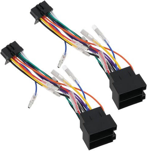 EMSea 2 Stück Autoradio-Adapter 16-poliger ISO-Kabelbaum-Anschlussadapter Kompatibel mit Pioneer-Autoradio Kompatibel mit VW