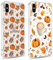 Phoona 2 packs Phone Case for iPhone XS Max 6,5'', Pumpkin Leaves Print with Airbag Corners Aesthetic Design Transparent Cover, Hybrid Design Hard PC Back Shockproof Protective Bumper Funda