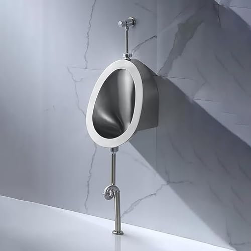 304 Edelstahl Urinal, Handpresslöschventil spritzsicherer Urinal, ommercial wandmontierte Männer-Flush-Urinal, hohe Effizienzspülung, männliche Sanitärwaren (Bodenreihe)
