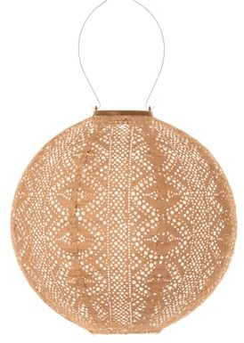 LUMIZ Solarlaterne - für Außen - Lace - Runden - Gartenbeleuchtung - Solarlampen - Gartendeko - 30cm - Aprikose