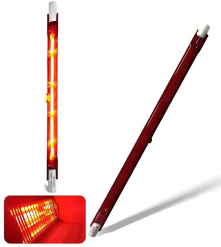 Infrared Heat Lamp Bulb 1300W, 254mm Quartz Halogen Bulb Dimmable, 1300lm, 1300W R7S Infrared Heating Light Bulbs, 220V Ruby Heater Bulbs for Heatmaster U3 Heater, No Flicker, 360° Beam Angle, 2 Packs