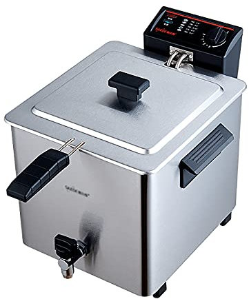 Freidora eléctrica Profesional de 8 l, 3000 W/220 V, freidora eléctrica Comercial con Cesta, con de Drenaje y función de Control de Temperatura, para restaurantes Comercial