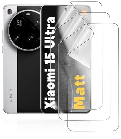 HonJenSeoa Matt Hydrogel Folie für Xiaomi 15 Ultra, 3 Stück Entspiegelte Displayschutzfolie TPU Schutzfolie, Stoß-Kratzfest TPU, Anti-Fingerabdruck