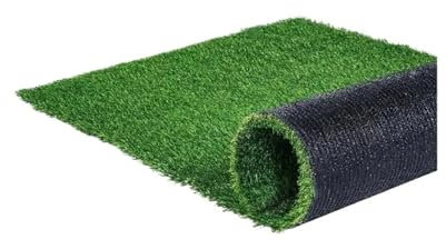 Gazon Artificiel Exterieur Tapis de gazon artificiel, gazon vert 1.38/1.57 pouces, faux tapis de porte, décoration de pelouse de Patio extérieur, facile à nettoyer avec des trous de Drainage(3x5ft 1pc