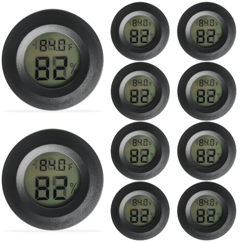 10er Pack Thermometer Innen, Digitales Thermometer Hygrometer Mini für Innen & Außen, Hydrometer Feuchtigkeit Digital mit Temperatur & Luftfeuchtigkeit für Babyzimmer, Keller, Luftbefeuchter