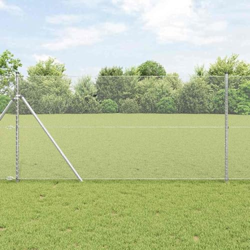 Fasba Sechseckzaun 1,4x50 m, Zaunpfosten 13 Stück Ø32 mm 190 cm feuerverzinkter Stahl, Zaunpfosten Pfosten Weidenetze für Weidezaun Bauernhof Vieh Haustierschutz3352998