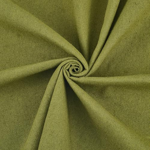 CABODYALS Tela de Lino Y Algodón Verde Oliva Oscuro de 150cm por Yarda, para Acolchado, Tapicería, Bordado, Costura, Costura, Ropa, Pintura, Decoración del Hogar, Manualidades