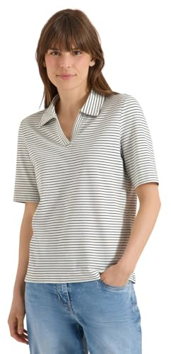 Cecil Damen Kurzarm Poloshirt mit Streifen