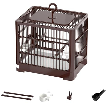 Transport Vogelkaefig aus ABS, leichter Kaefig mit Stange, Griff und abnehmbarer Schale - Haustierartikel, Einsatz für kleine Voegel, kurze Wege Uebergangsplaetze, praktisch im Alltag (2)