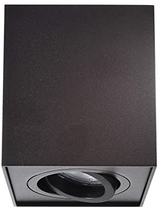 Deko-Light | Decken-Aufbau-Leuchte Decken-Lampe Strahler Eckig Rund Aluminium Druckguss Schwarz Weiß GU10-Sockel | Mona Bengala (Schwarz, Eckig)