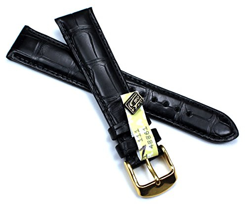 Graf 19mm / 16mm ECHT Louisiana schwarz Kroko Uhrenband Band Germany Alligator KROKOBAND b209