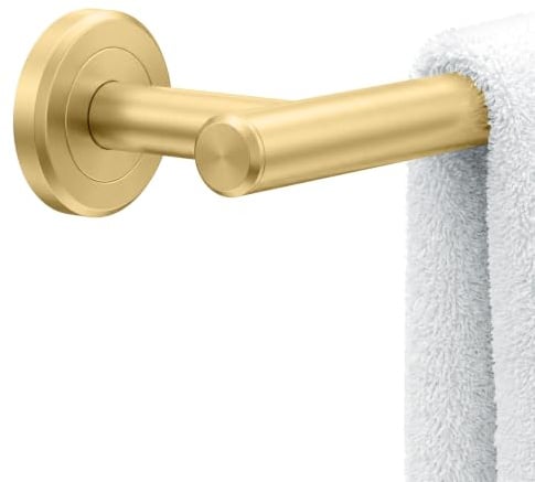 Gatco 4231 Latitude II 18-Inch Towel Bar, Wall Mounted Bathroom Towel Holder, Brushed Brass, Total Length 20.63
