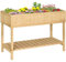 Outsunny Letto per Orto Rialzato in Legno Orto Pensile Urbano con 8 Griglie e Ripiano Inferiore per Piante da Giardino 120x60x81cm