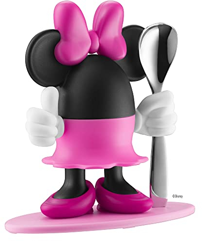 WMF Disney Minnie Mouse Eierbecher mit Löffel, 14cm, lustiger Eierbecher Kinder, Kunststoff, Cromargan Edelstahl poliert, farbecht, lebensmittelecht