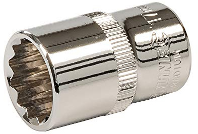 PRO 17mm Metric Socket Driver –12 Point Star Grip ½” Inch Ratchet Spanner Bit– Chrome Vanadium Steel Square Drive Tool – Nut Coach Bolt Mechanic Garage Car Engine