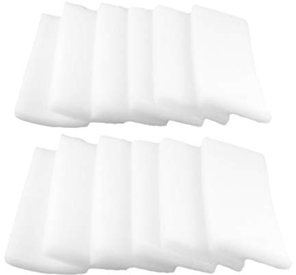 balacoo tampone Filtro per Acquario Filtro in Cotone biochimico Schiuma Spugna Supporti Media Pack Bianco Addensare Serbatoio per Pesci Filtro Pulizia Forniture 12 pz