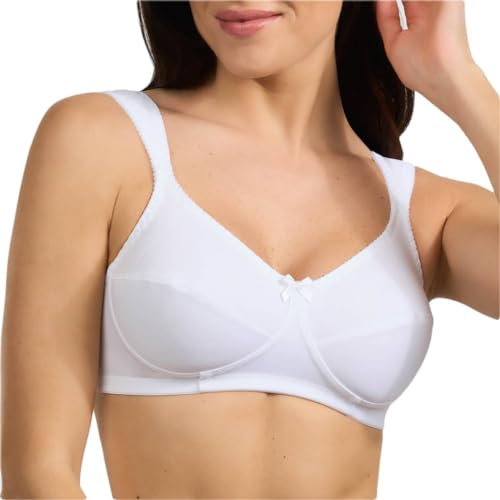 SPIMAN 1 Pezzo di Reggiseno Donna Senza Ferretto in Microfibra,Coppa Non Imbottita 281. Bianco 8B