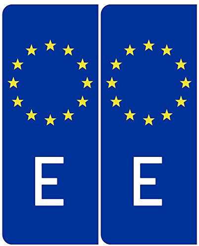 ETIKIDS Personalisierbare Aufkleber für europäische Nummernschilder, 100 x 40 mm, robust und vielseitig, 2 Stück, Farbe Europa, Material Vinyl