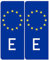 ETIKIDS Personalisierbare Aufkleber für europäische Nummernschilder, 100 x 40 mm, robust und vielseitig, 2 Stück, Farbe Europa, Material Vinyl