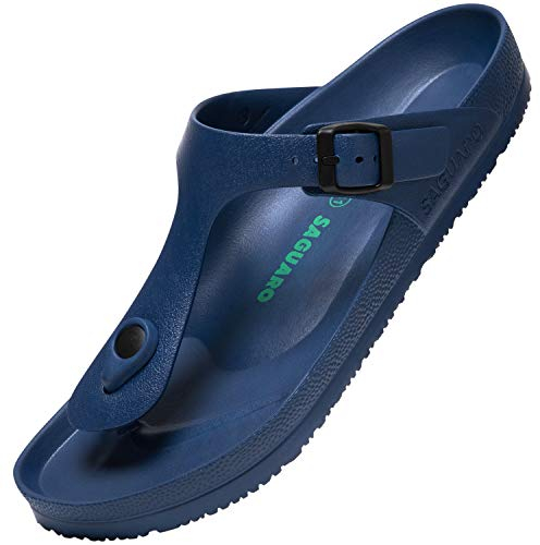 SAGUARO Flip Flop Uomini Antiscivolo Adulto Pantofole da Bagno per Donne Confortevole Ciabatta da Giardino Sandali Piscina Spiaggia Casa Clogs, Slipper Blu Scuro 44