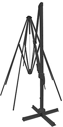 paramondo parapenda Plus Ampelschirmgestell inkl. Standkreuz, Rechteckig 4 x 3 m, Stabiler Mast, Aluminium Pulverbeschichtet, Anthrazit