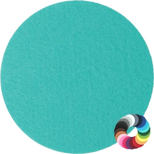 Design Filz Untersetzer rund Durchmesser 25cm, dunkel-türkis (HF019) für Glas, Getränke, Bar, Tasse, Vase