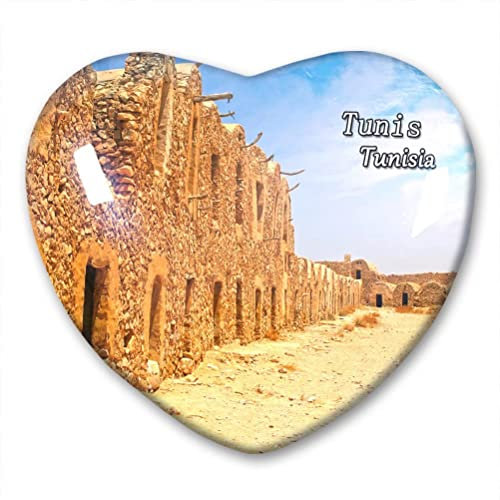 Tunesien Tunis Kühlschrankmagnet Kühlschrank Aufkleber Kollektion Dekorativer Magnet Reise Souvenir Herzform Kristallglas
