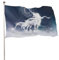 NIBABA Dekorative Hausflagge Hof Banner, Einhorn Himmel Galaxy Fantasy Druck, alle Jahreszeiten Urlaub Willkommen Gartenflaggen Rasen Hängedekoration 90 x 150 cm