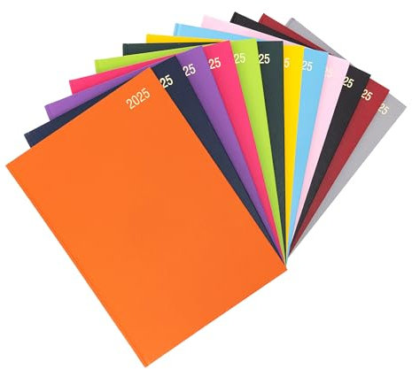 Jahresplaner 2025, A4, 1 Seite pro Tag, fester Einband, kompletter Jahresplaner, Terminkalender, Orange (in englischer Sprache)