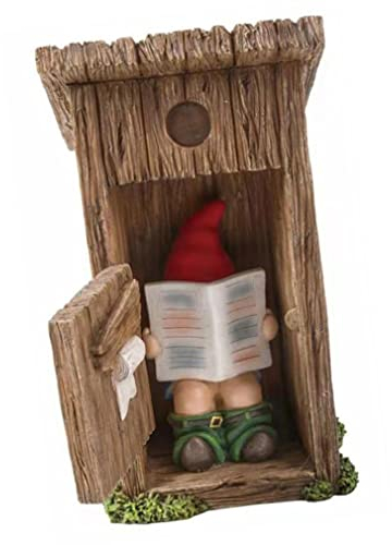 Sanfiyya Jardin GNOME Statue résine drôle Nain lisant Le Journal en Art de Toilette Artisanat Figurines Jardin GNOME Ornements Bougies