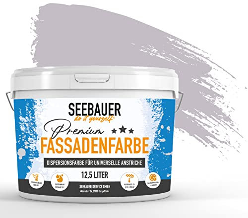 SEEBAUER diy® | Premium-Fassadenfarbe für Außen | Universelle Fassadenfarbe Lila | Gute Deckkraft und Farbintensität | Verschiedene Trendfarben (5,0 Liter, No. 933 Purple Blossom)