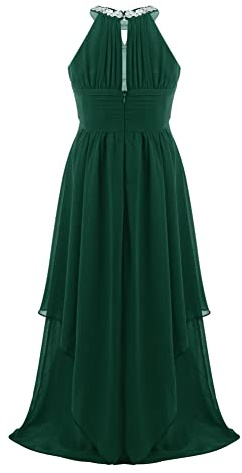 CHICTRY Mädchen Kleider Hochzeit Festlich Pailletten Prinzessin Kostüm Ärmellos Partykleid Glitzer Abendkleid Neckholder Festkleid Party Geburtstag Army Grün 146-152
