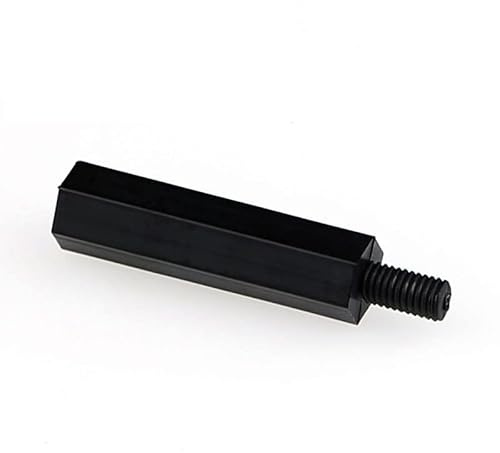 50/100 Stück M3 Länge 5–50 mm Gewinde 6 mm Schwarz Weiß Hex Nylon Abstandshalter Männlich Weiblich Kunststoffhalterung Sechskantgewinde PCB Motherboard Spacer Pillar Board (Color : Black M3_15mm (100