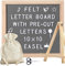Tablero de Fieltro con Letras Intercambiables de 10 x 10 Pulgadas - Marco de Madera con 340 Letras para Anuncios de Bebé, Hitos, Decoración de Oficina