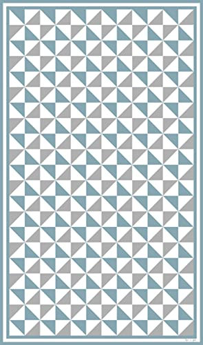 DobleUve Estudio Alfombra Vinílica Hidráulica 31 | Color Azul | 160x200 cm | Alfombra Cocina Lavable Antideslizante | Alfombra Vinilica | Suelo Vinílico | Alfombra Vinilo Salón