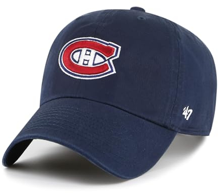 '47 NHL Montreal Canadiens Clean Up Unisex-Baseballkappe, Verstellbar, Hochwertiges Design und Verarbeitung, Badge Logo, Navy Blue